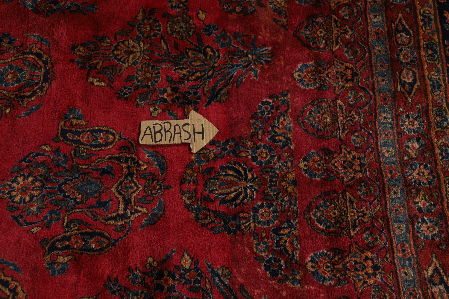 Antique Vegetable Dye Kashan Persian Large Rug 12x20