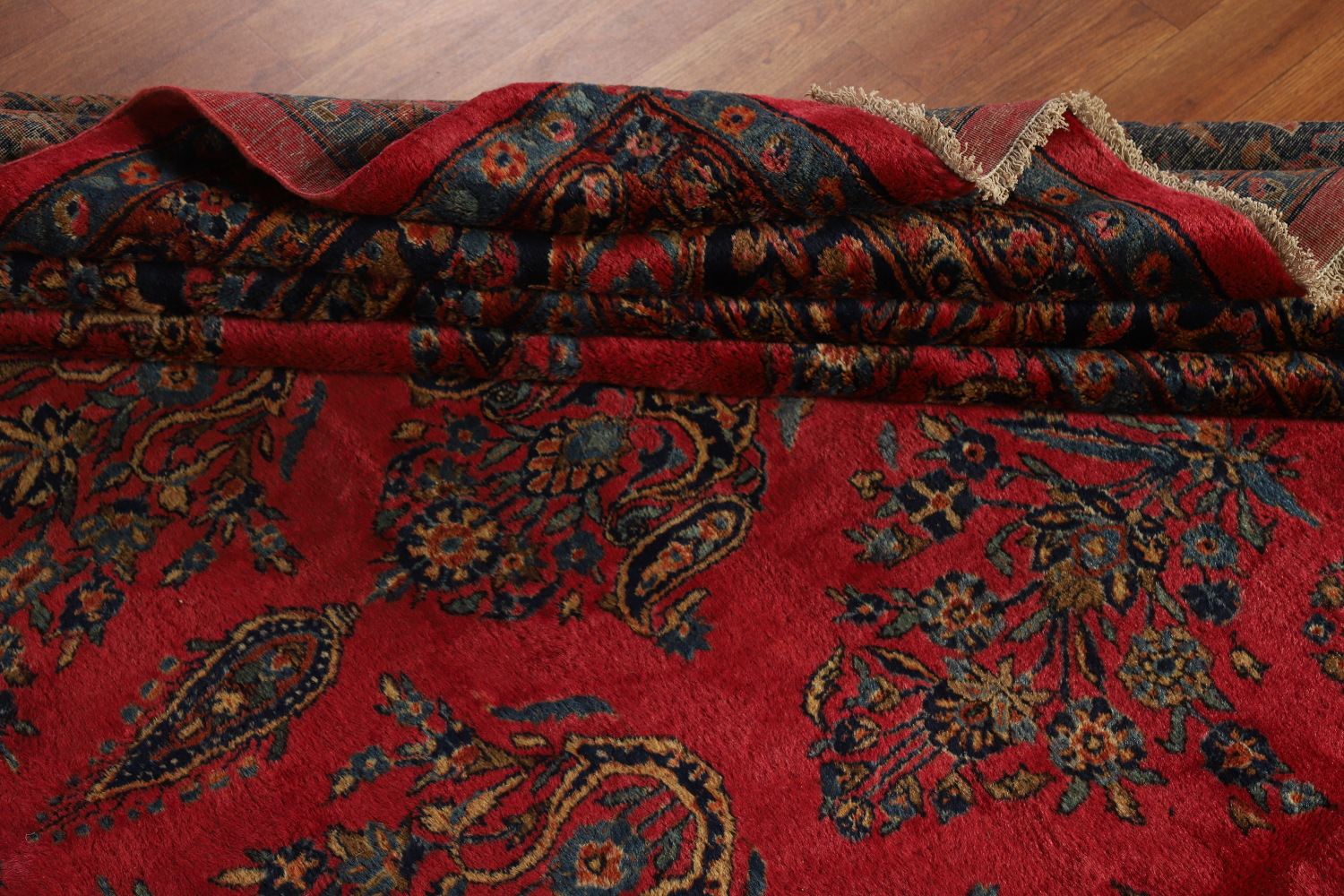 Antique Vegetable Dye Kashan Persian Large Rug 12x20