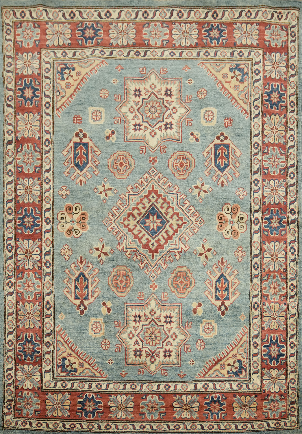 100% Vegetable Dye Super Kazak Oriental Area Rug 4x6