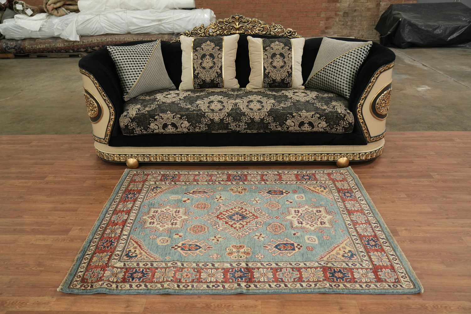 100% Vegetable Dye Super Kazak Oriental Area Rug 4x6