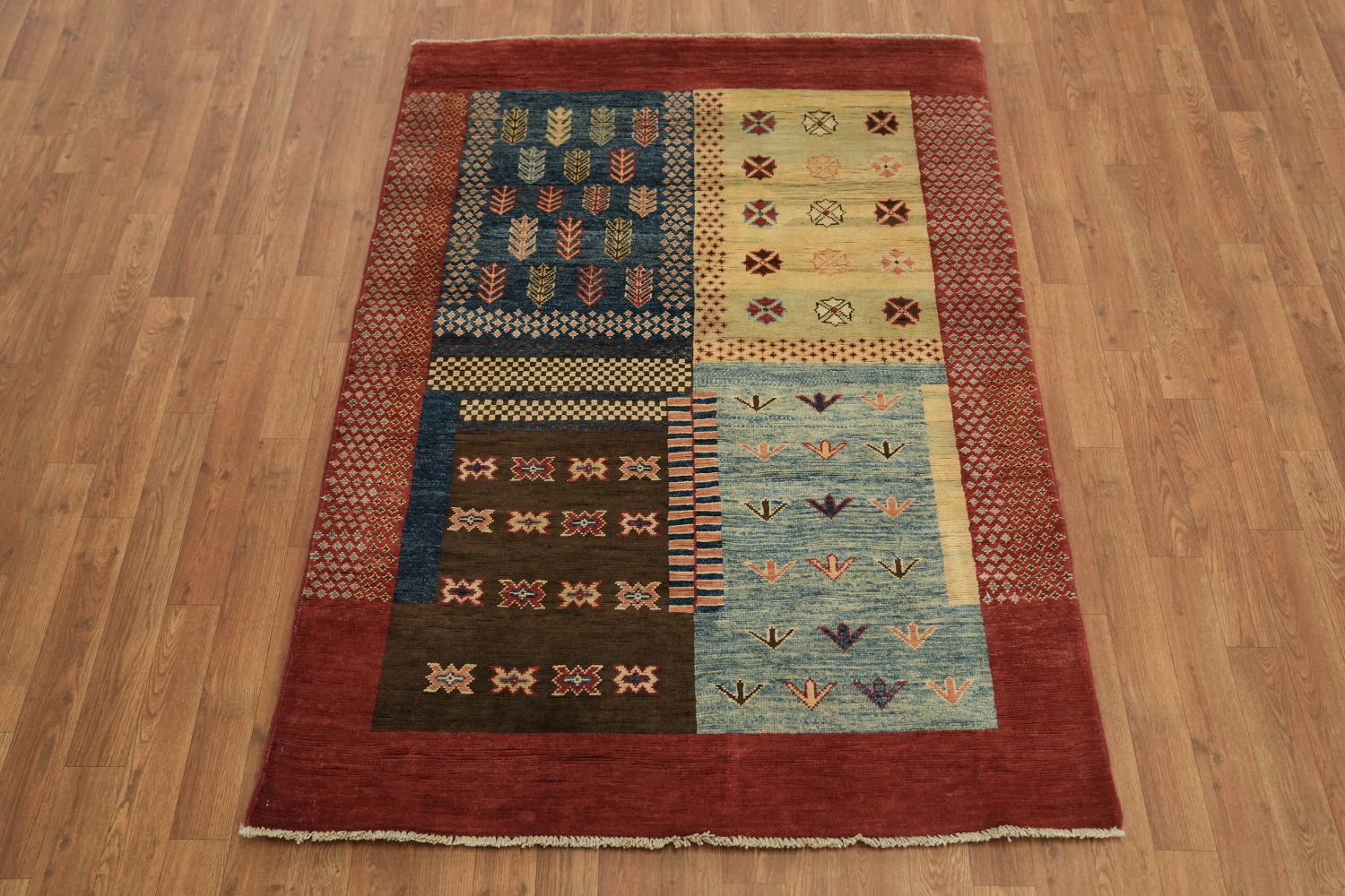 100% Vegetable Dye Super Kazak Oriental Area Rug 4x5
