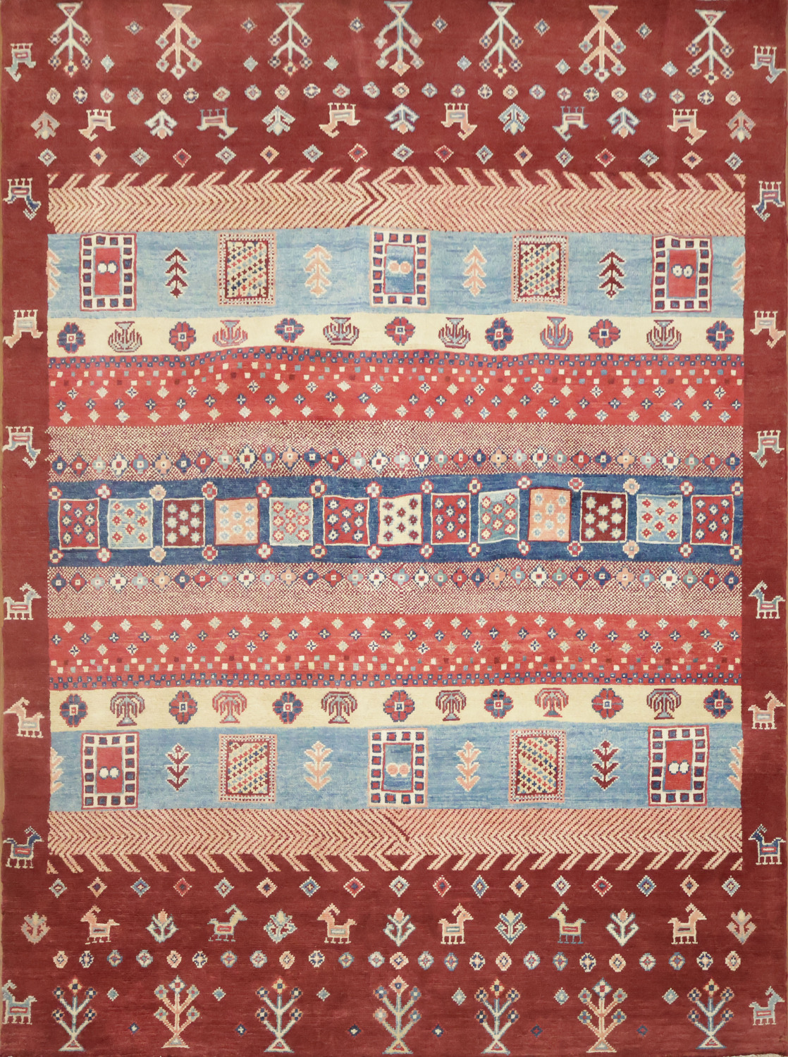 100% Vegetable Dye Super Kazak Oriental Area Rug 5x7