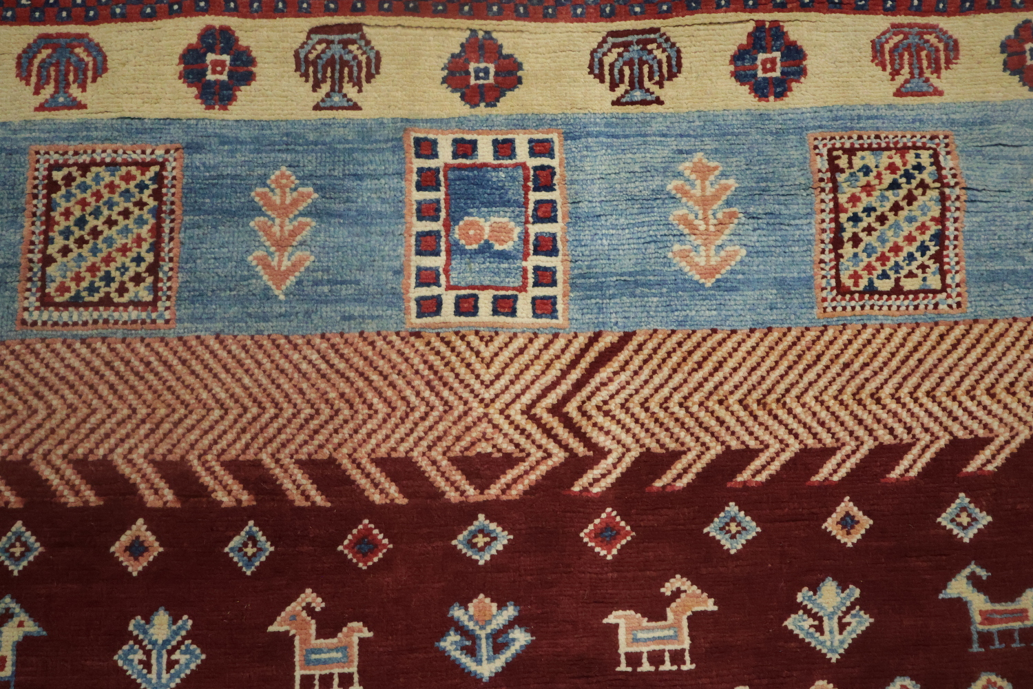 100% Vegetable Dye Super Kazak Oriental Area Rug 5x7