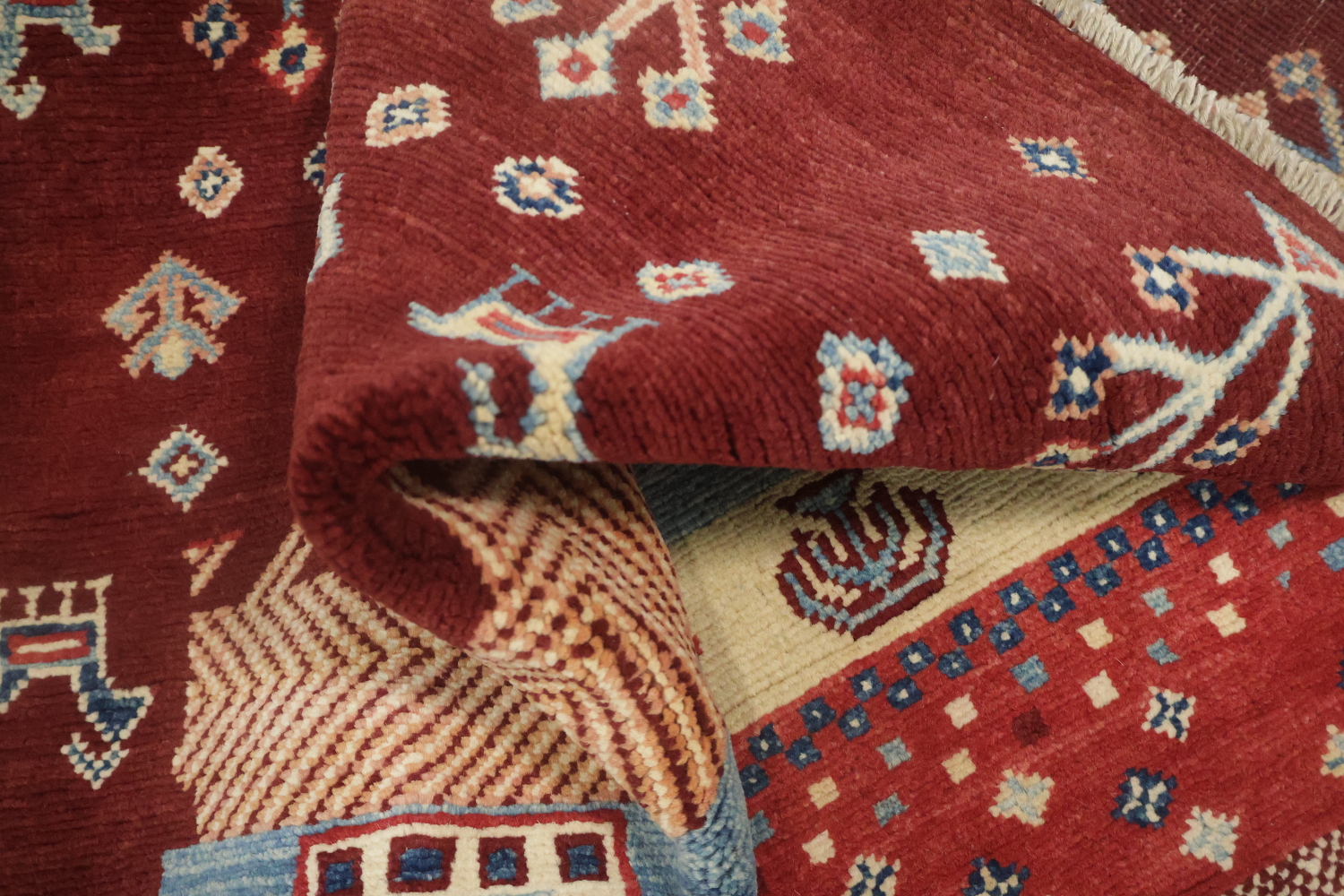 100% Vegetable Dye Super Kazak Oriental Area Rug 5x7