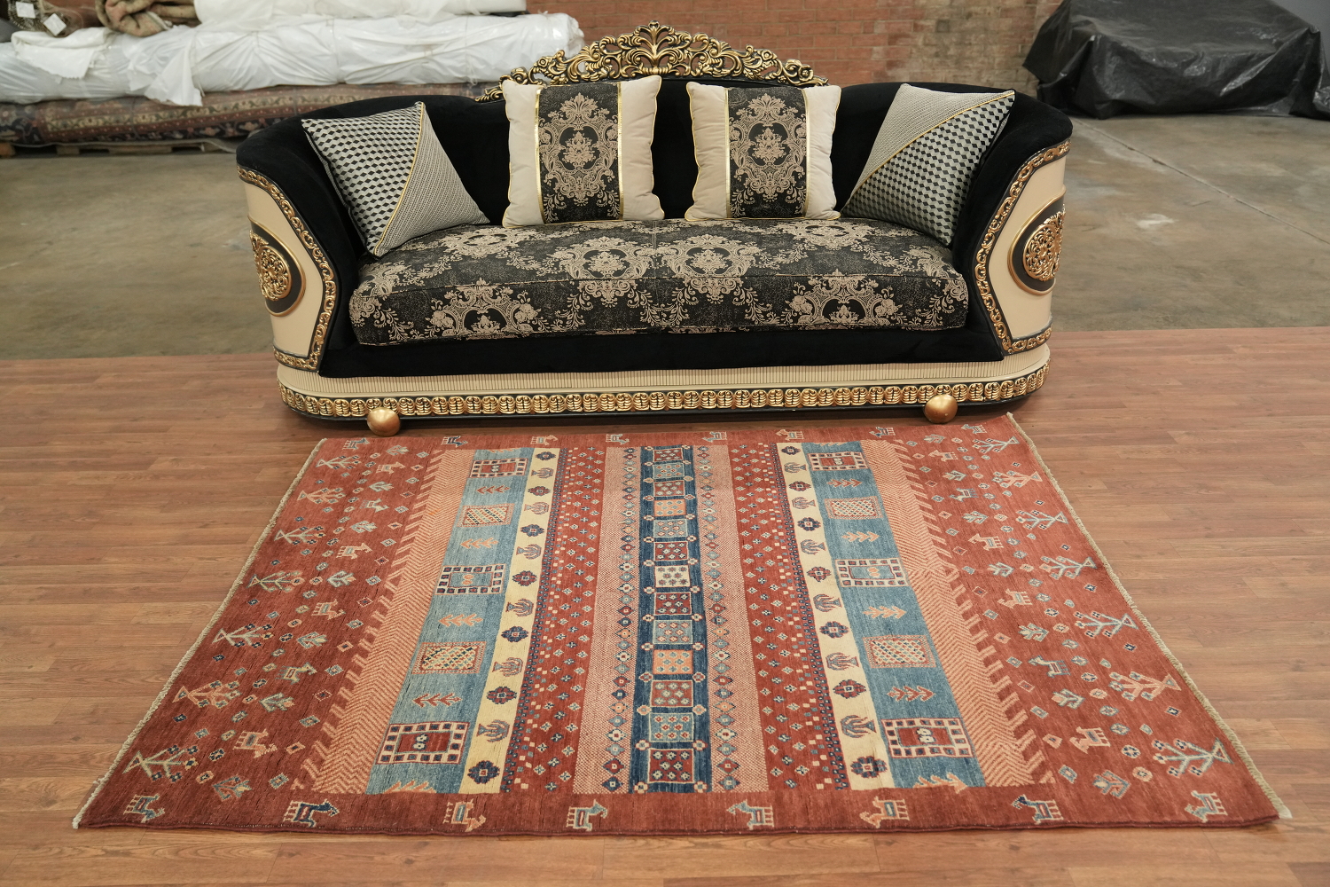 100% Vegetable Dye Super Kazak Oriental Area Rug 5x7