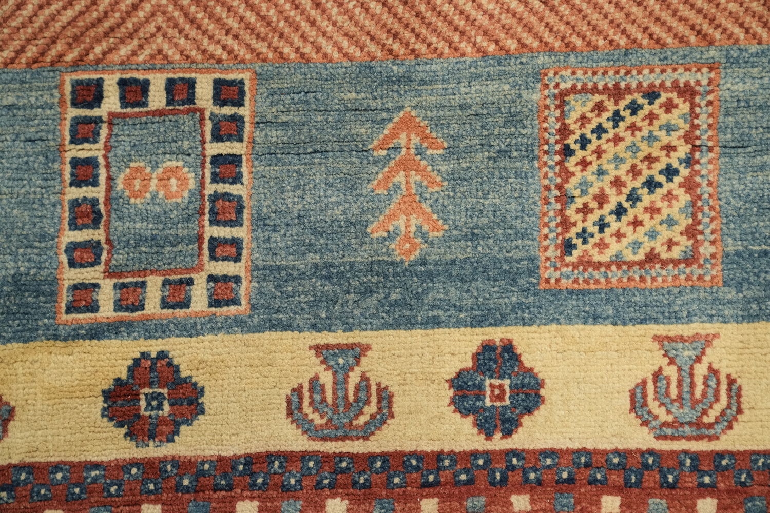 100% Vegetable Dye Super Kazak Oriental Area Rug 5x7
