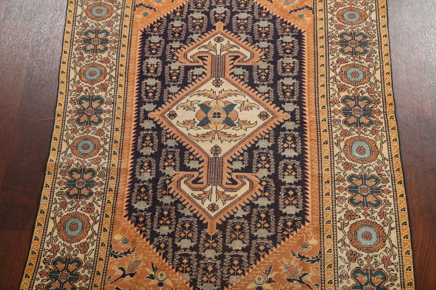 Antique 100% Vegetable Dye Sultanabad Persian Area Rug 4x5