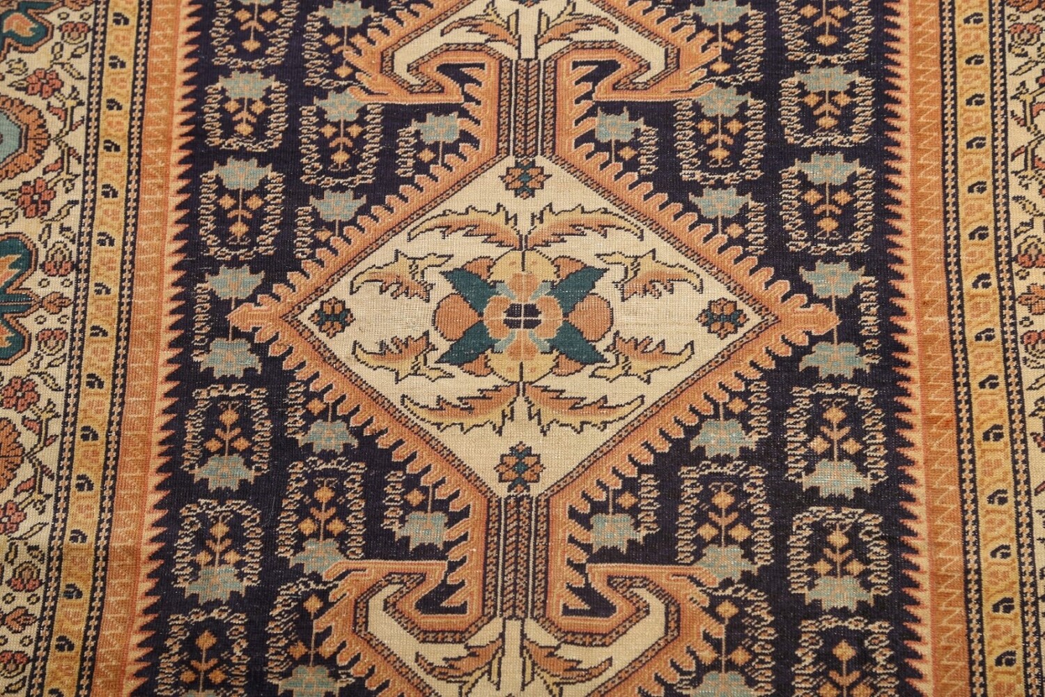 Antique 100% Vegetable Dye Sultanabad Persian Area Rug 4x5