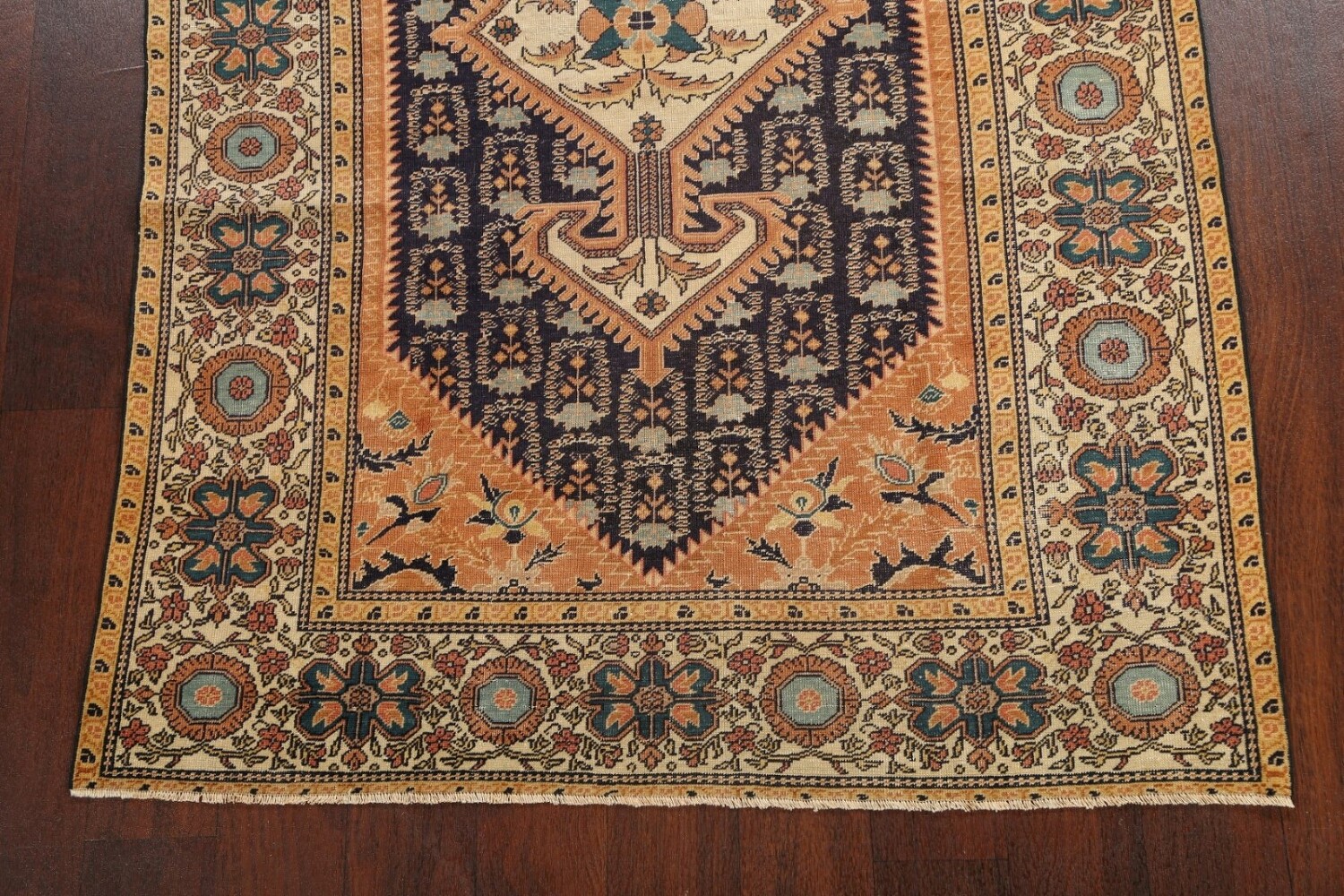 Antique 100% Vegetable Dye Sultanabad Persian Area Rug 4x5