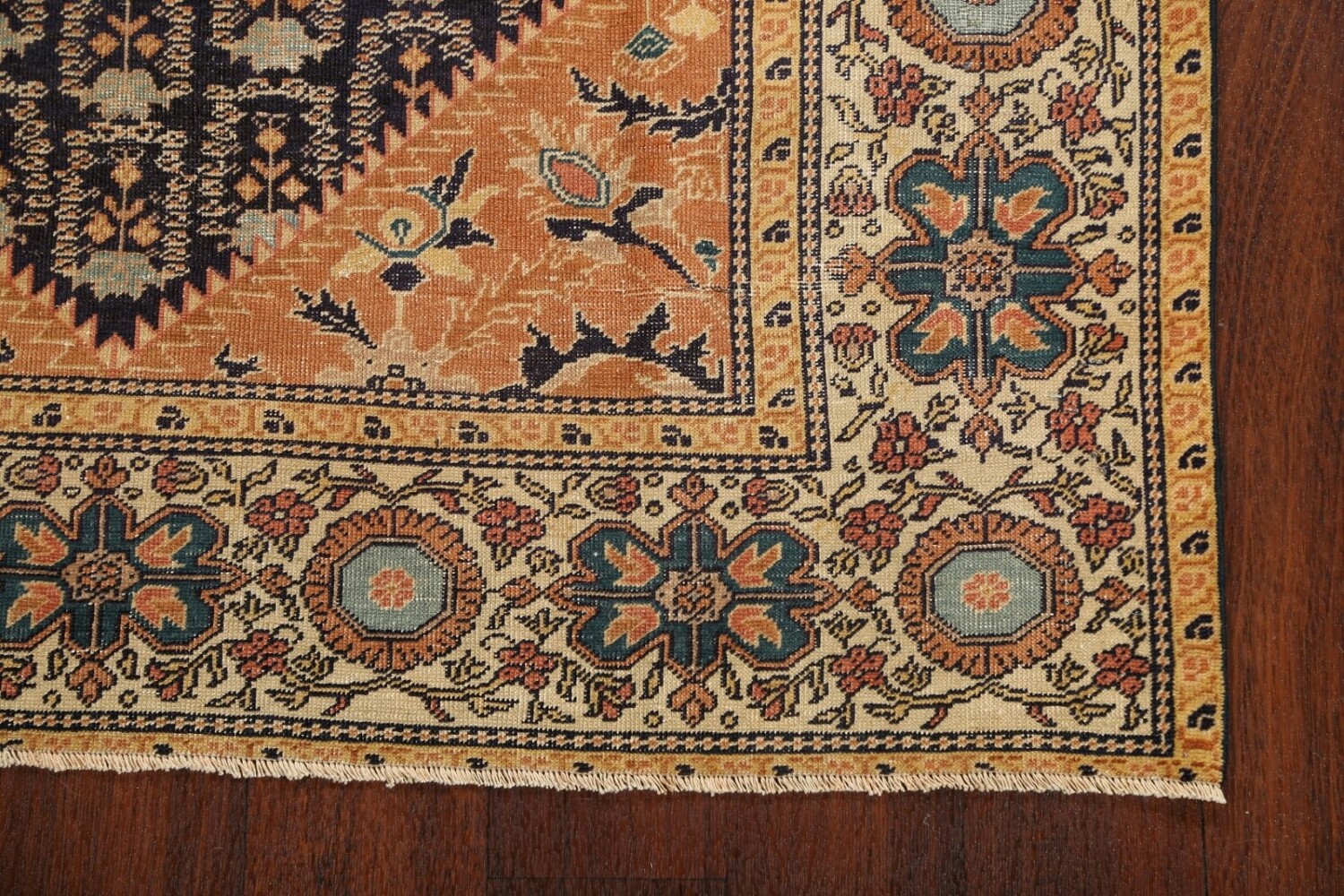 Antique 100% Vegetable Dye Sultanabad Persian Area Rug 4x5