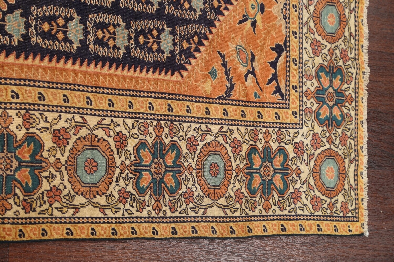Antique 100% Vegetable Dye Sultanabad Persian Area Rug 4x5