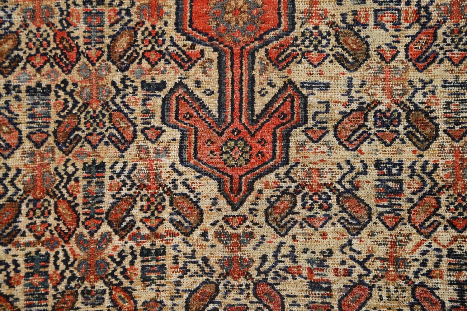 Pre-1900 Antique Vegetable Dye Senneh Persian Area Rug 4x6