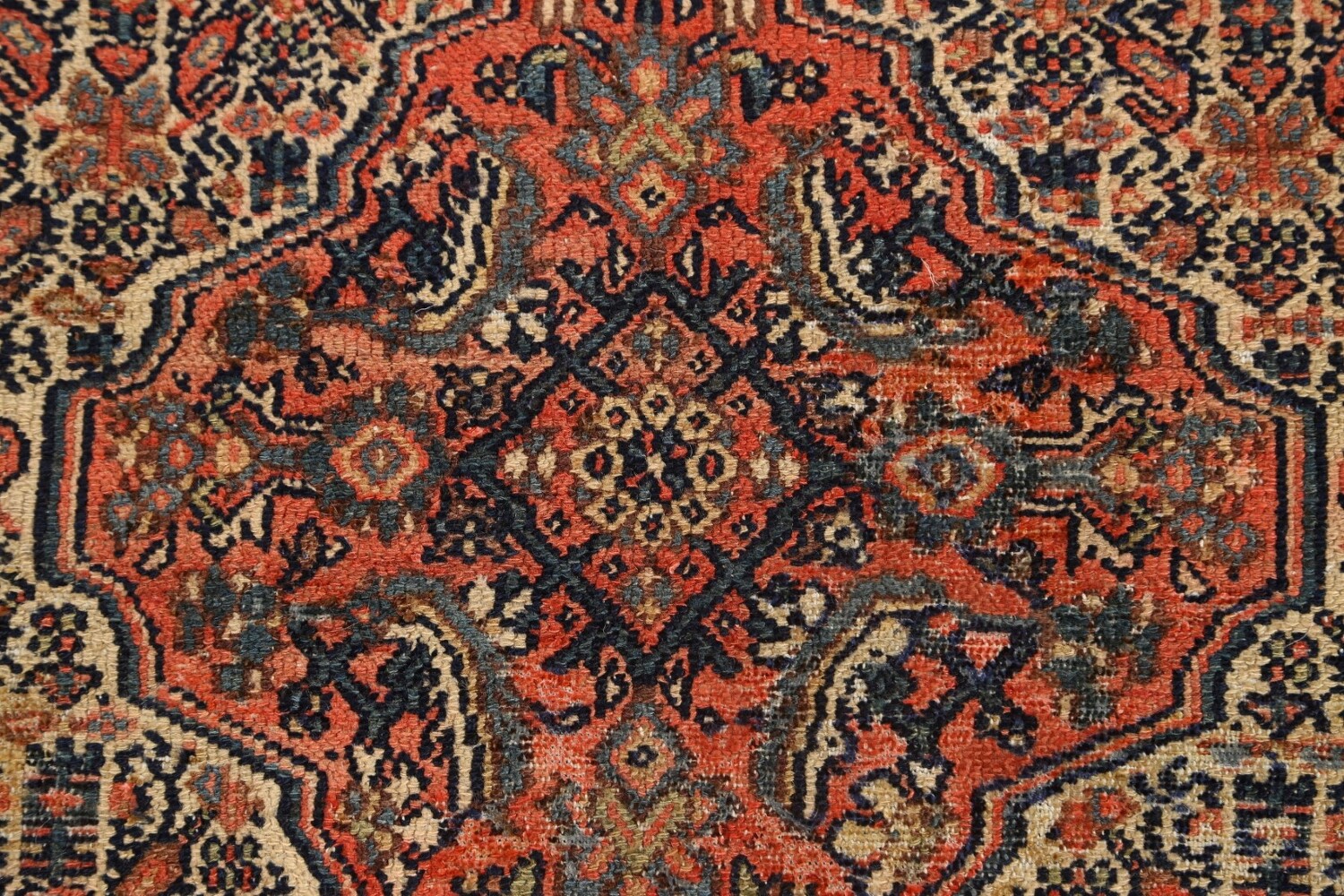 Pre-1900 Antique Vegetable Dye Senneh Persian Area Rug 4x6