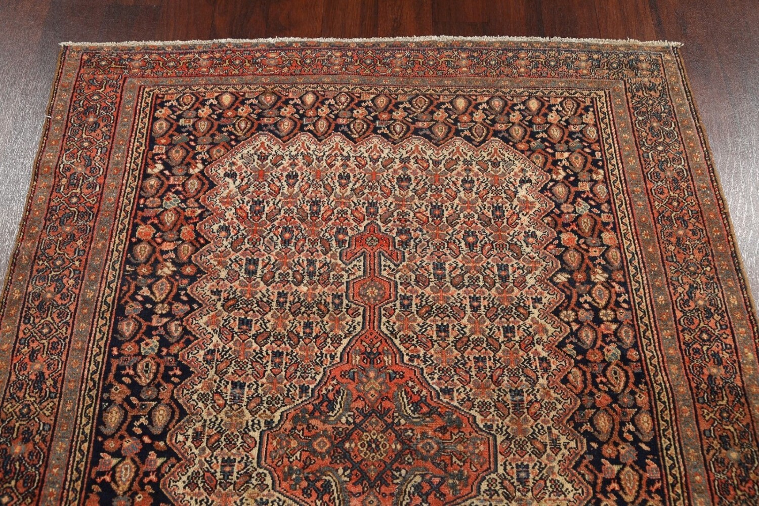 Pre-1900 Antique Vegetable Dye Senneh Persian Area Rug 4x6