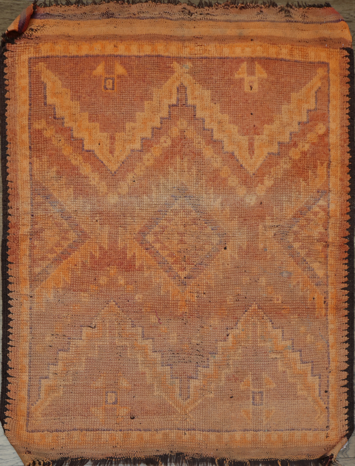 Antique 100% Vegetable Dye Moroccan Oriental Area Rug 4x5