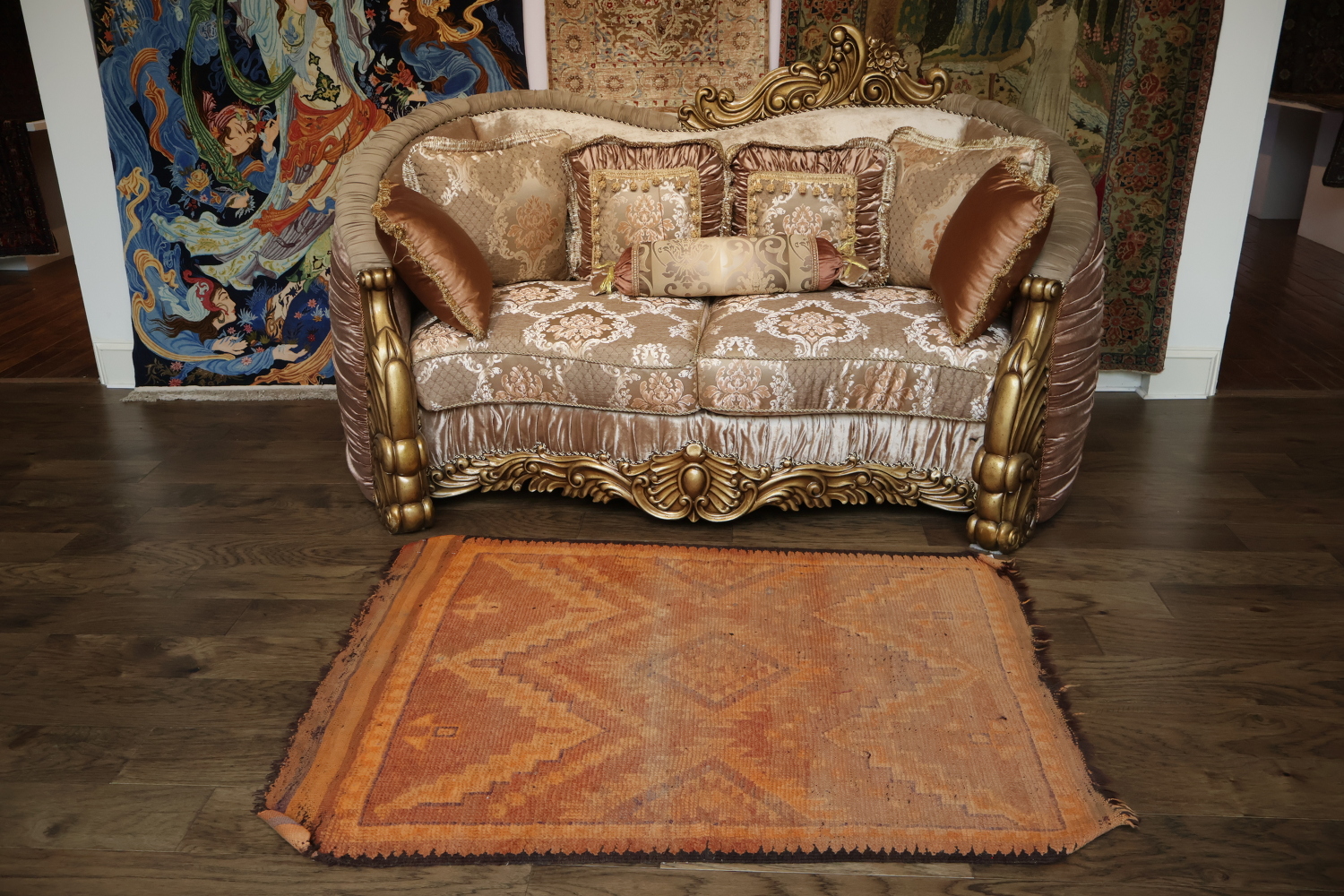 Antique 100% Vegetable Dye Moroccan Oriental Area Rug 4x5