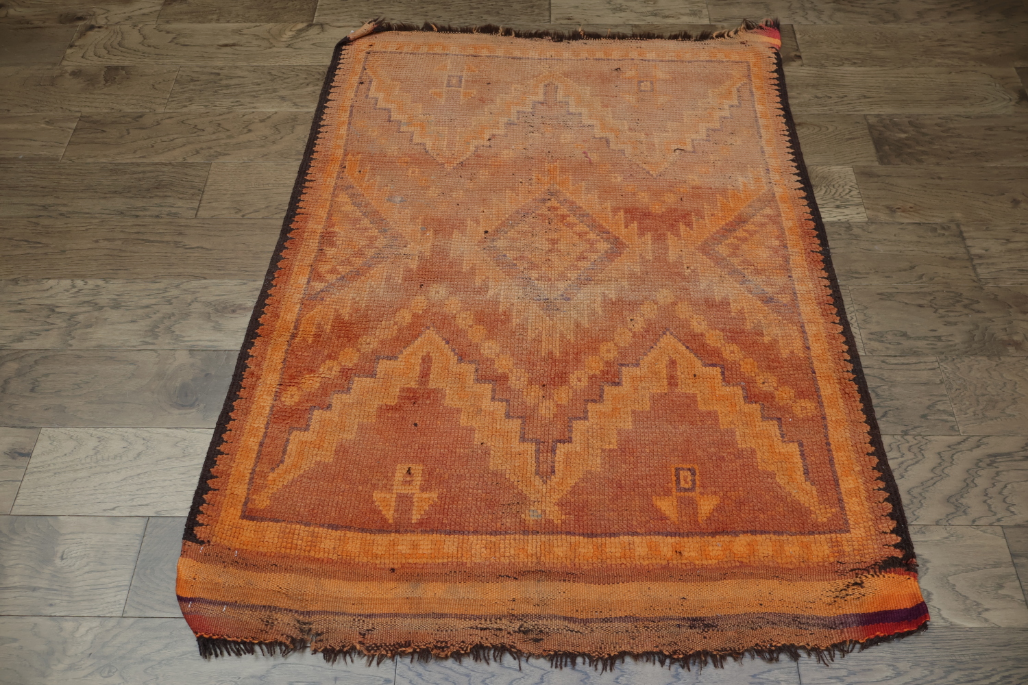 Antique 100% Vegetable Dye Moroccan Oriental Area Rug 4x5