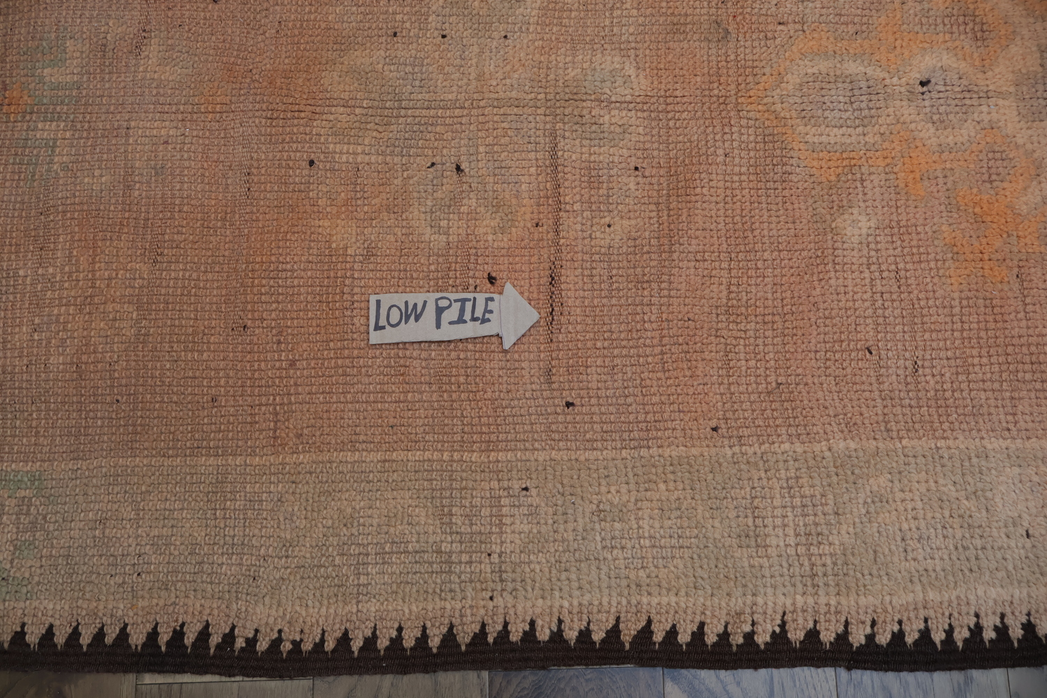 Antique Faded Moroccan Peach Runner Rug for Hallways or Entrances 4x13
