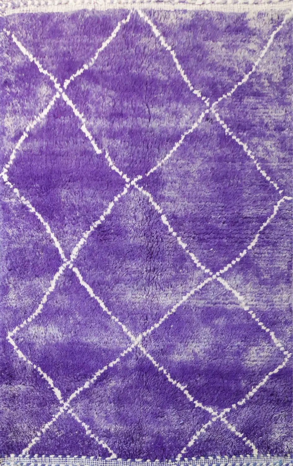 Vibrant Purple Trellis Patterned Rug with Unique Tassel Fringe 4x6 ft