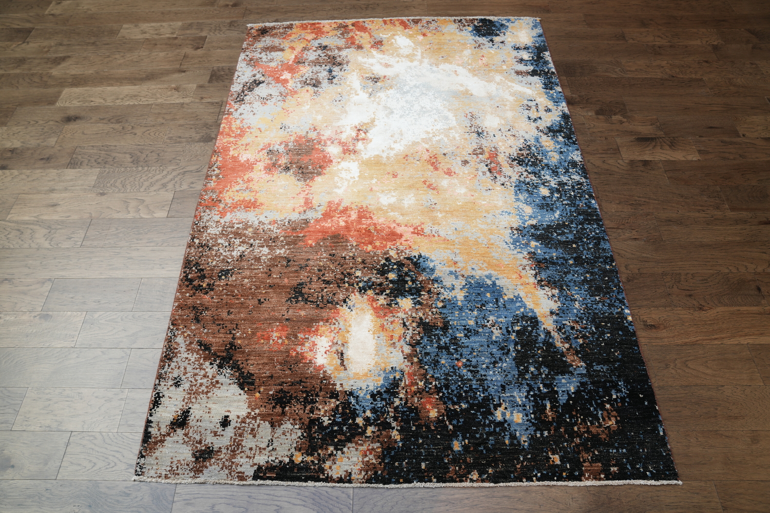 Vegetable Dye Contemporary Abstract Oriental Area Rug 6x9