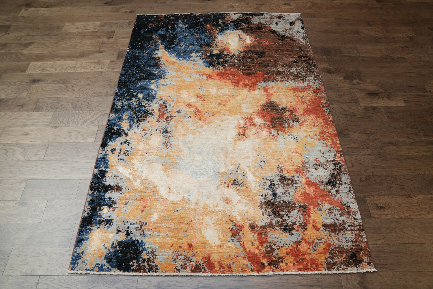 Vegetable Dye Contemporary Abstract Oriental Area Rug 6x9