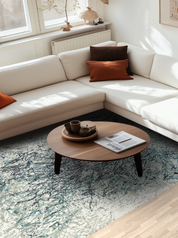 Vegetable Dye Contemporary Abstract Oriental Area Rug 6x9