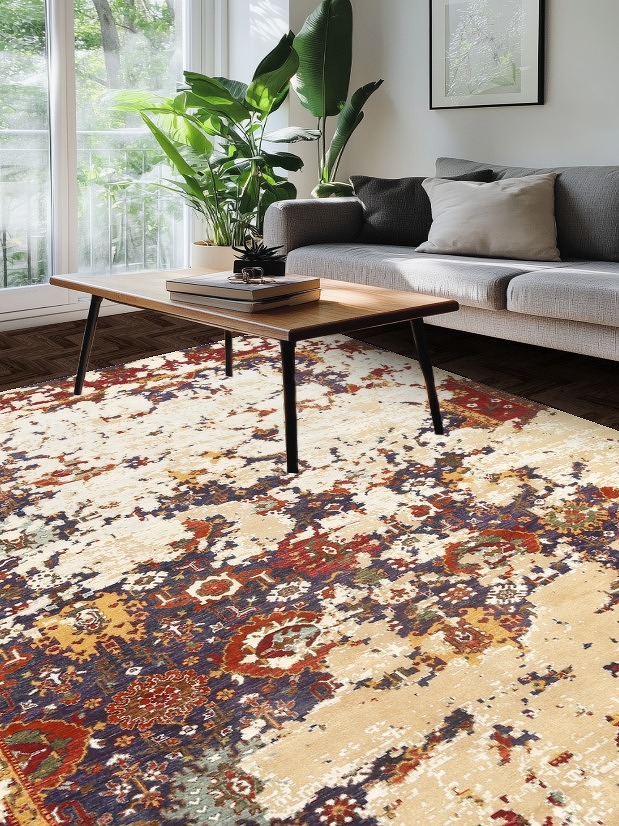 100% Vegetable Dye Distressed Tabriz Oriental Area Rug 8x10