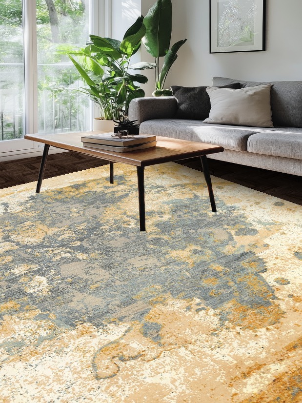 Vegetable Dye Contemporary Abstract Oriental Area Rug 8x10
