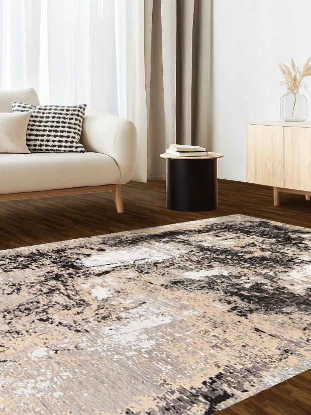 Vegetable Dye Contemporary Abstract Oriental Area Rug 6x9