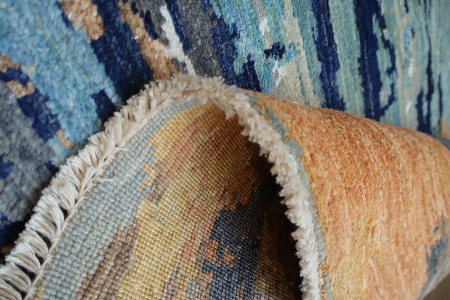 Vegetable Dye Contemporary Abstract Oriental Area Rug 6x9