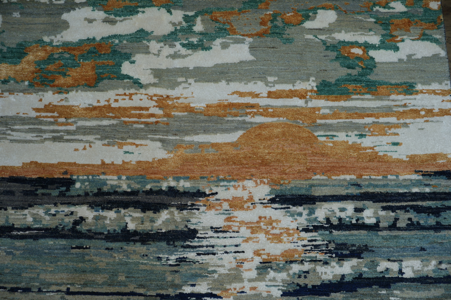 Vegetable Dye Contemporary Abstract Oriental Area Rug 6x9