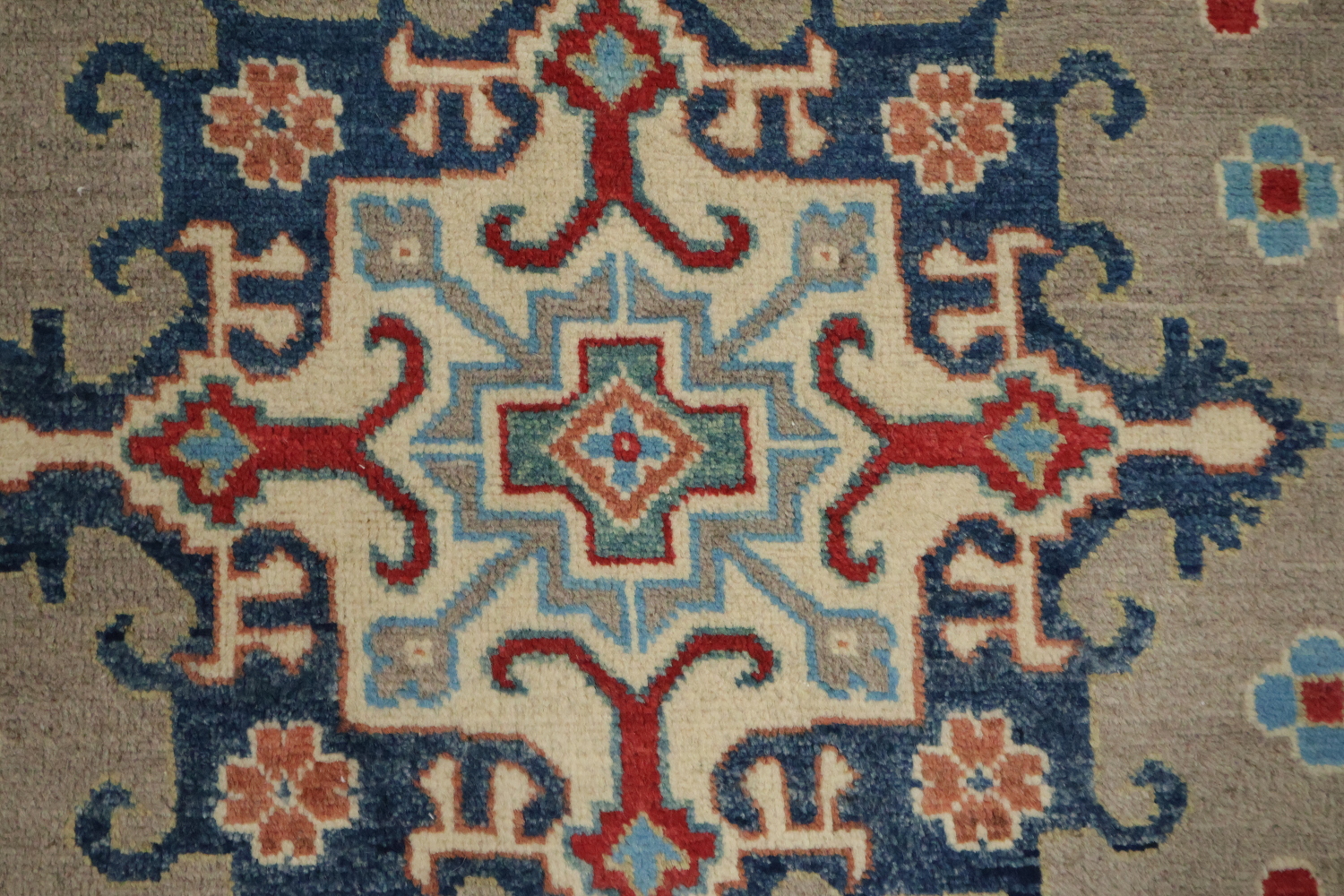 Geometric Kazak Oriental Area Rug 5x5 Round