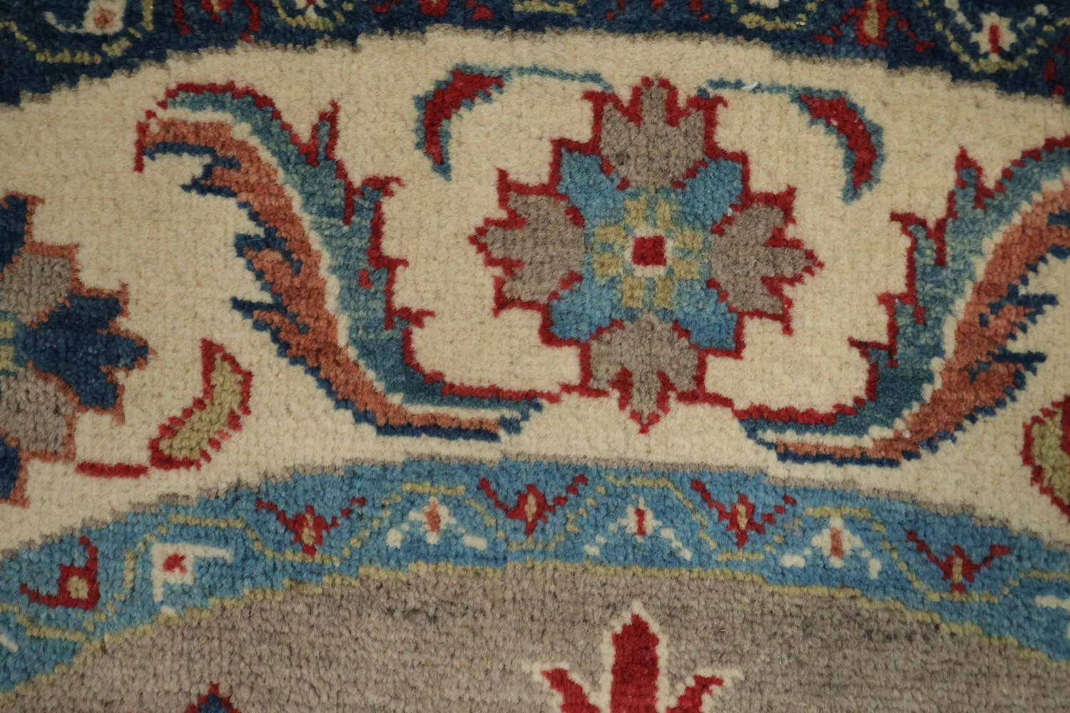 Geometric Kazak Oriental Area Rug 5x5 Round