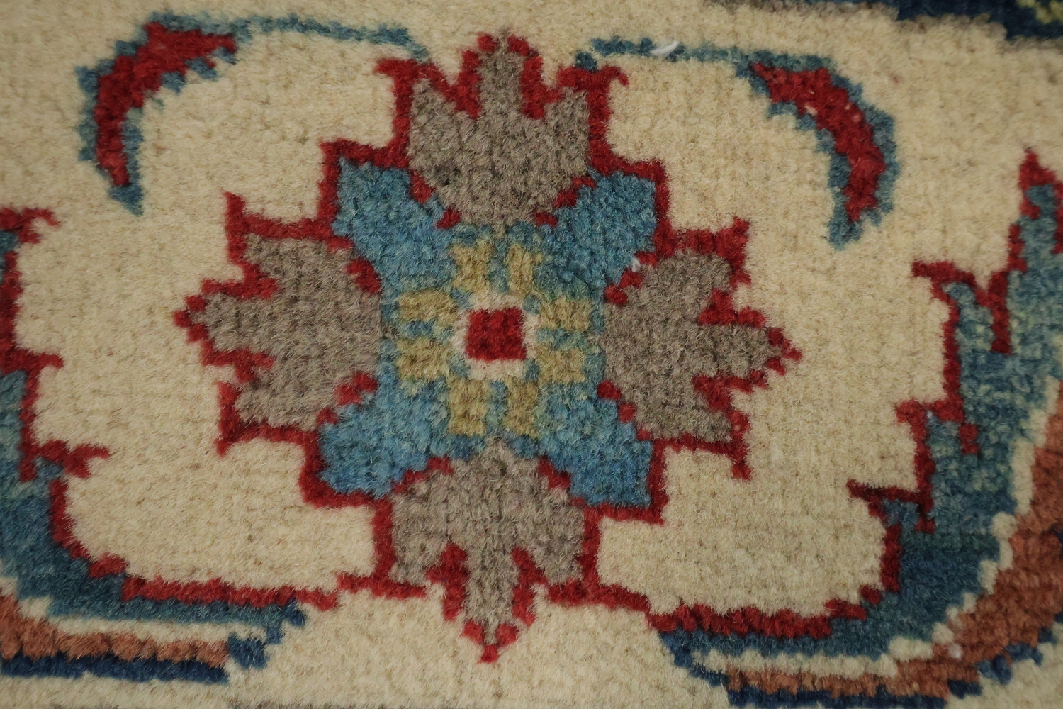 Geometric Kazak Oriental Area Rug 5x5 Round