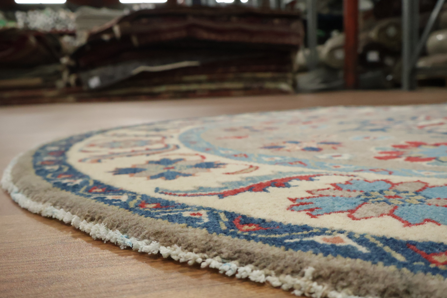 Geometric Kazak Oriental Area Rug 5x5 Round