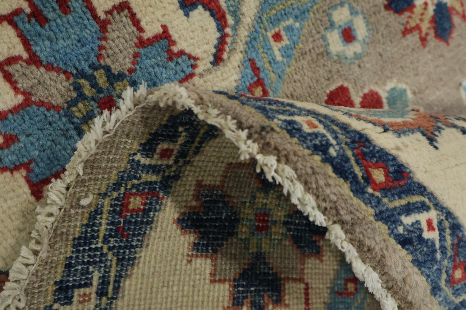 Geometric Kazak Oriental Area Rug 5x5 Round