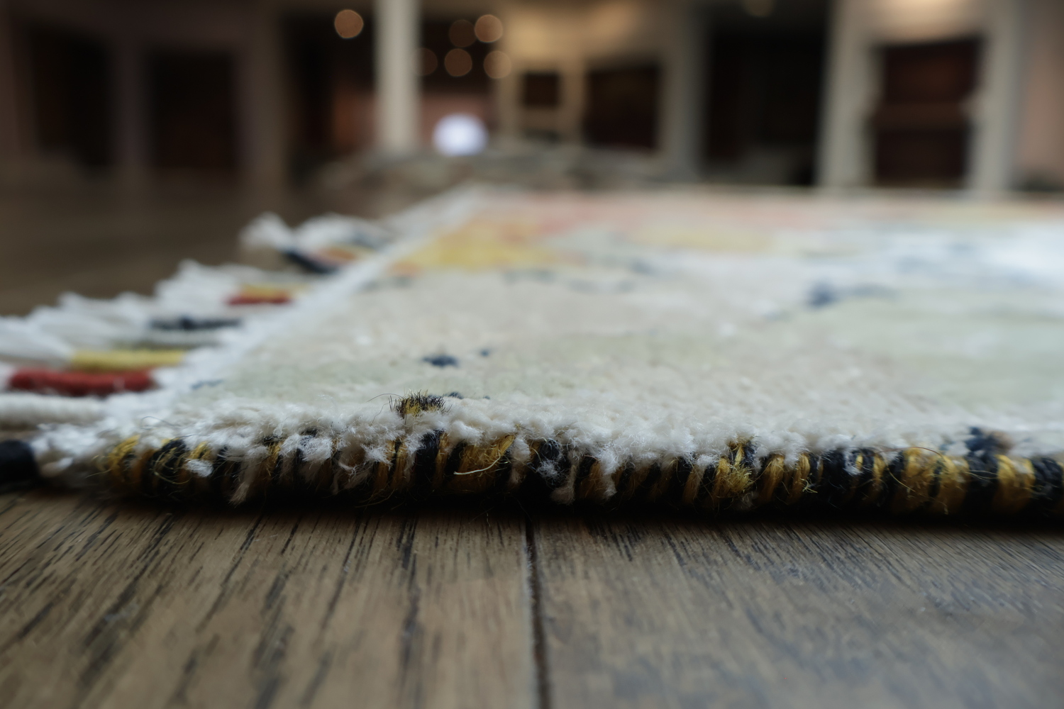 Abstract Marble Inspired Rug with Warm Earthy Tones and Black Accents 6x10