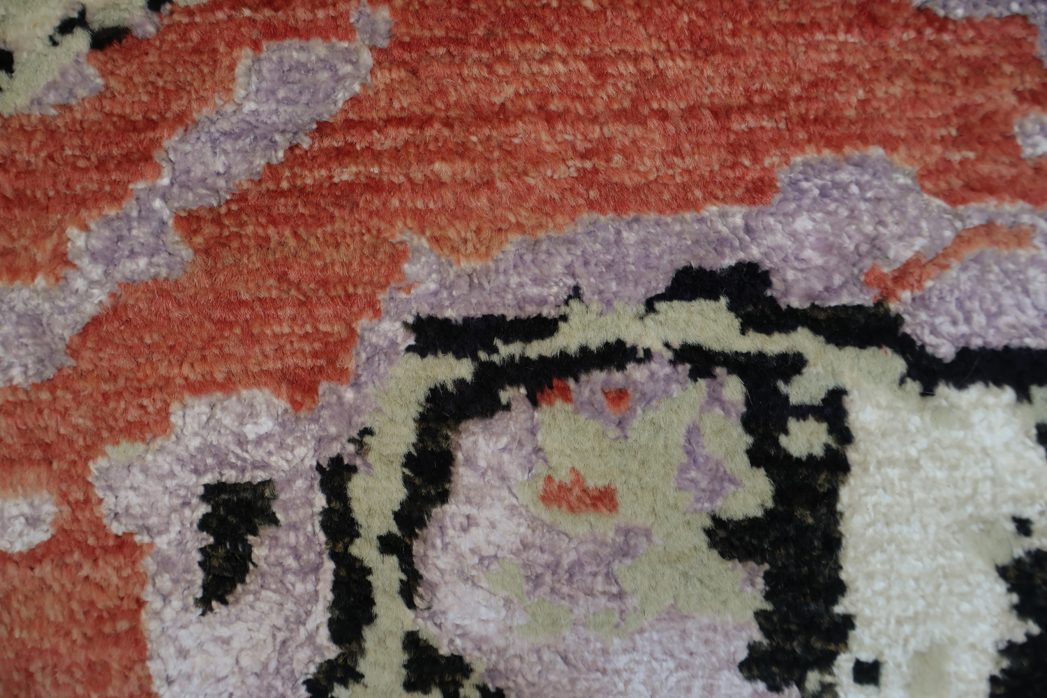 Abstract Marble Inspired Rug with Warm Earthy Tones and Black Accents 6x10