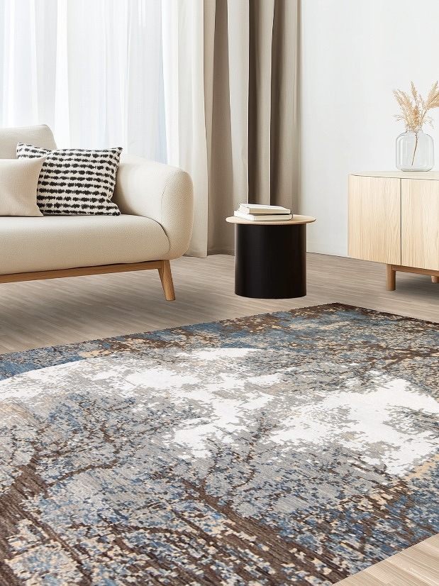 Vegetable Dye Contemporary Abstract Oriental Area Rug 6x10