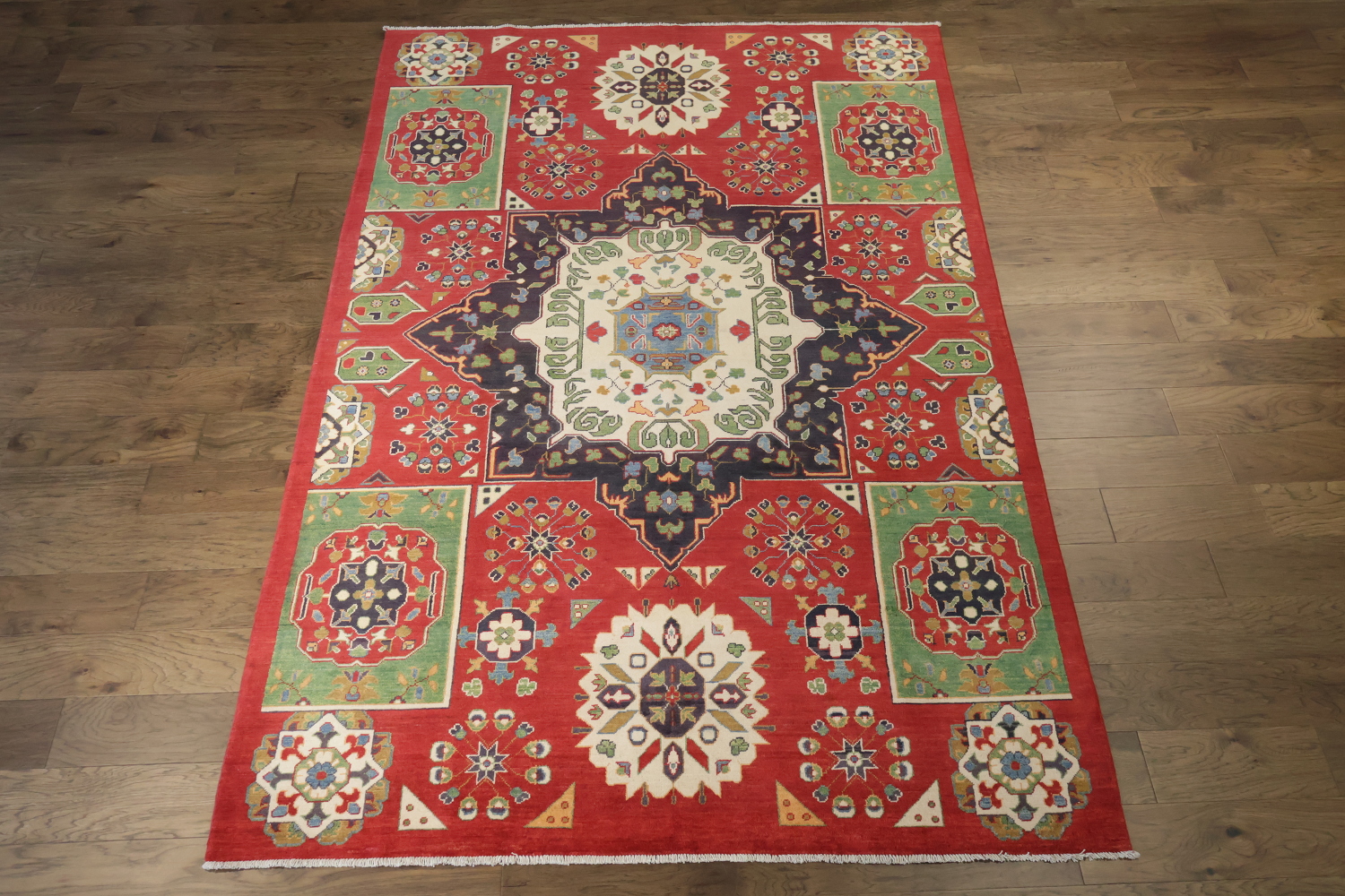 Geometric Kazak Oriental Area Rug 6x10