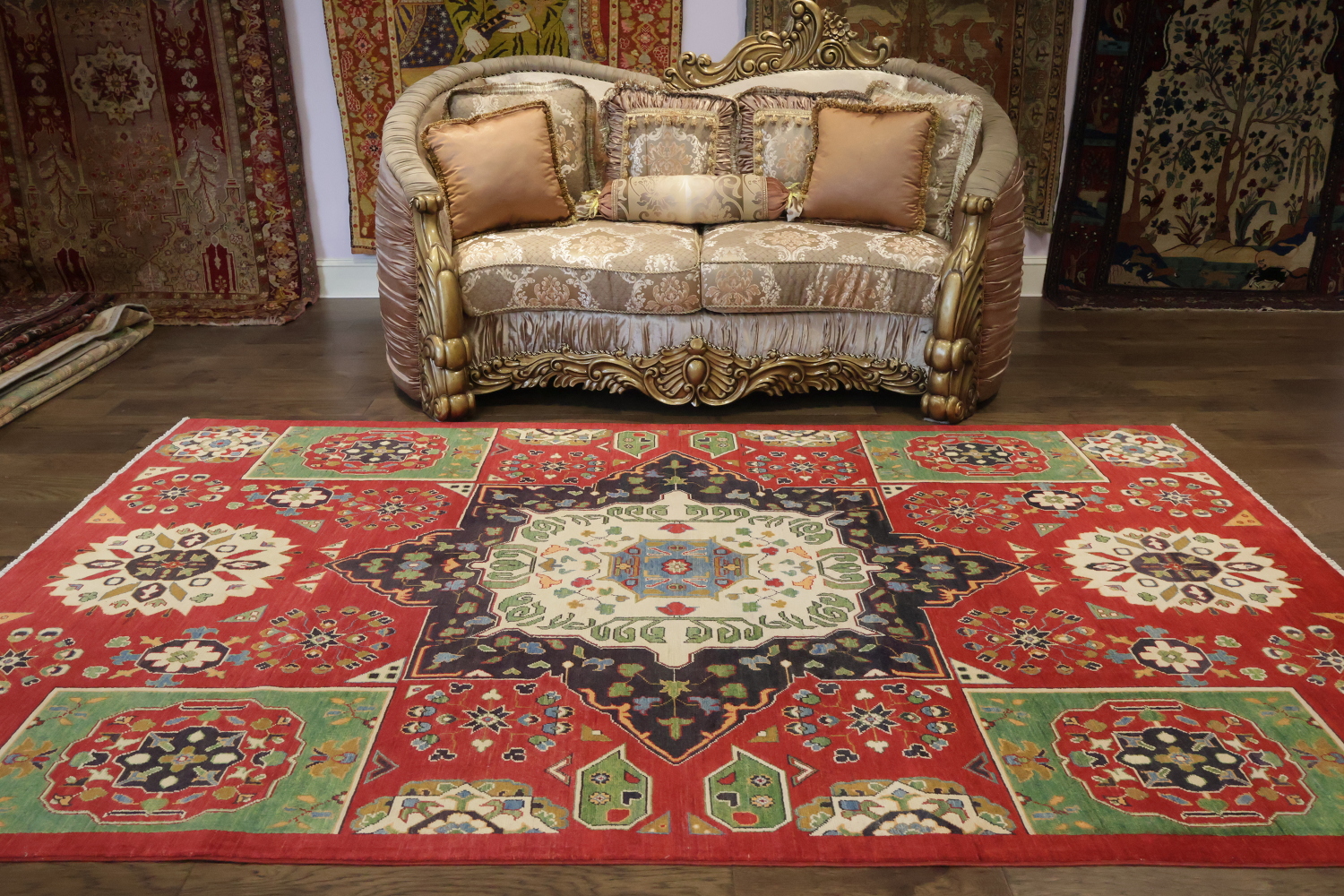 Geometric Kazak Oriental Area Rug 6x10