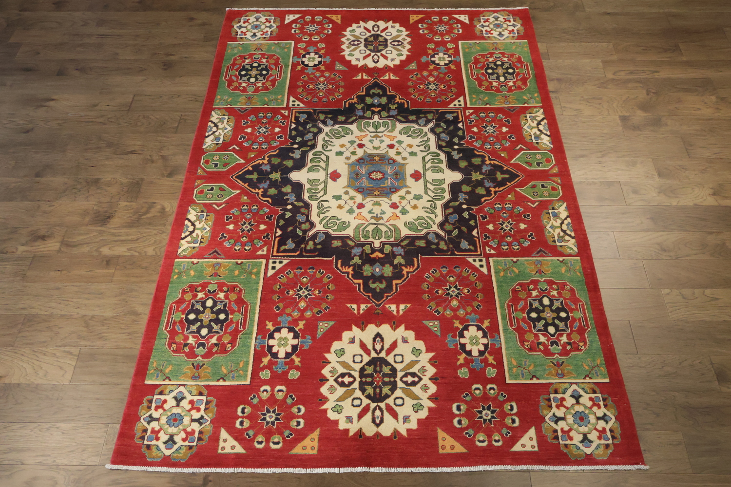 Geometric Kazak Oriental Area Rug 6x10