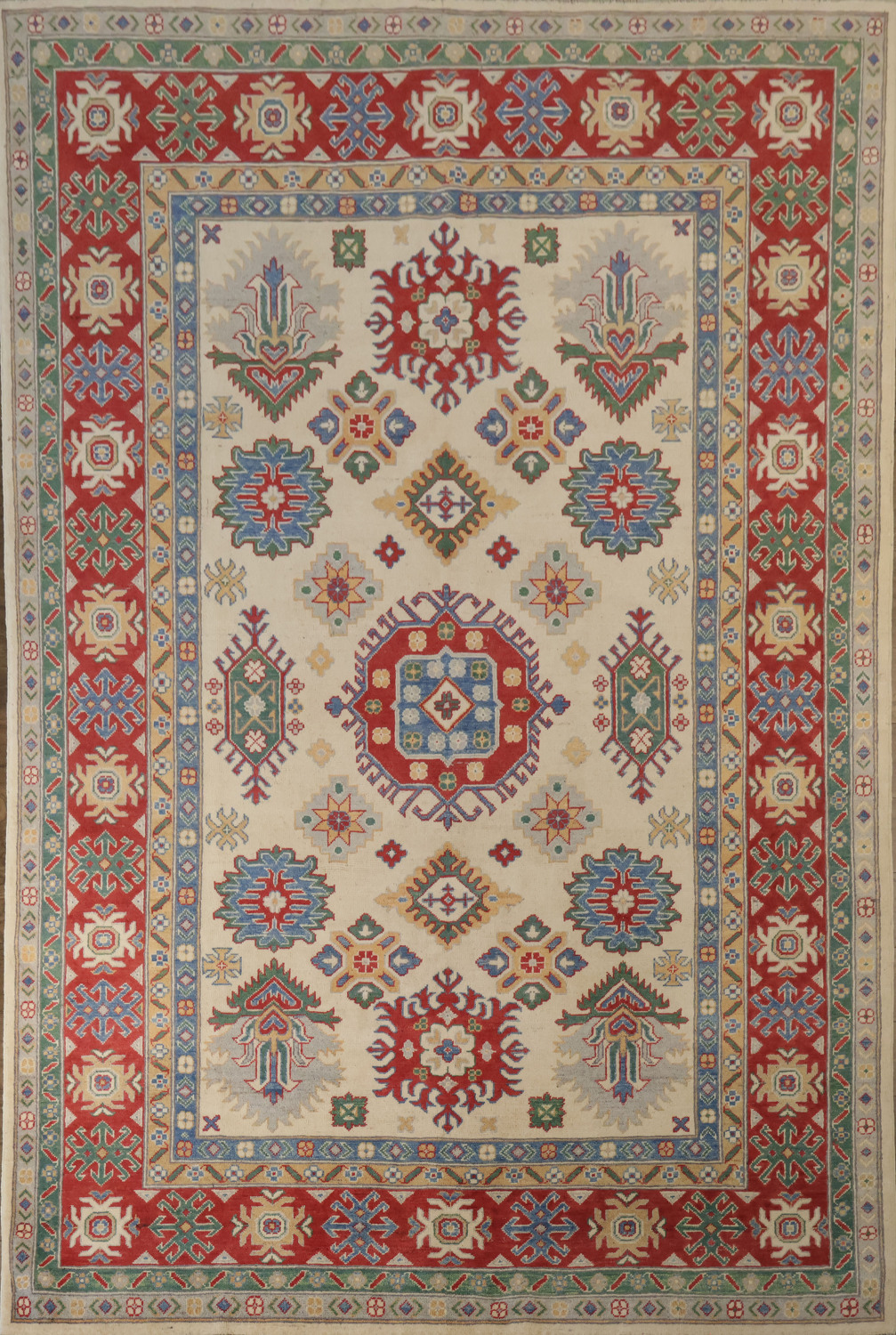 Geometric Kazak Oriental Area Rug 6x10