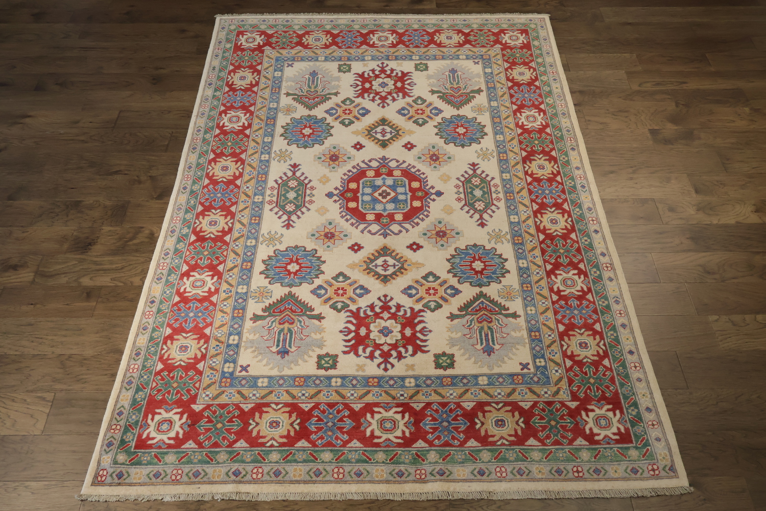 Geometric Kazak Oriental Area Rug 6x10