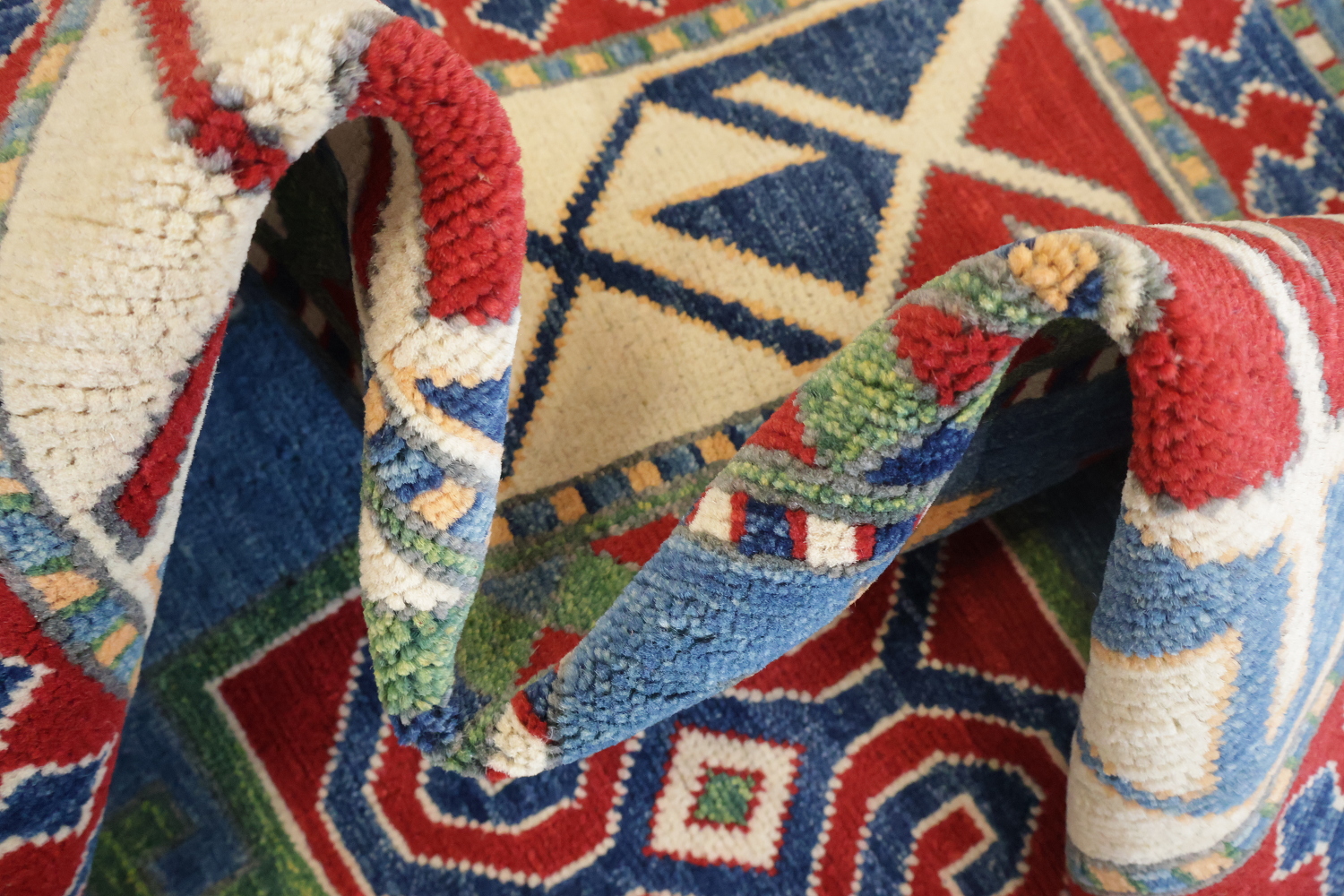 Geometric Kazak Oriental Area Rug 7x10