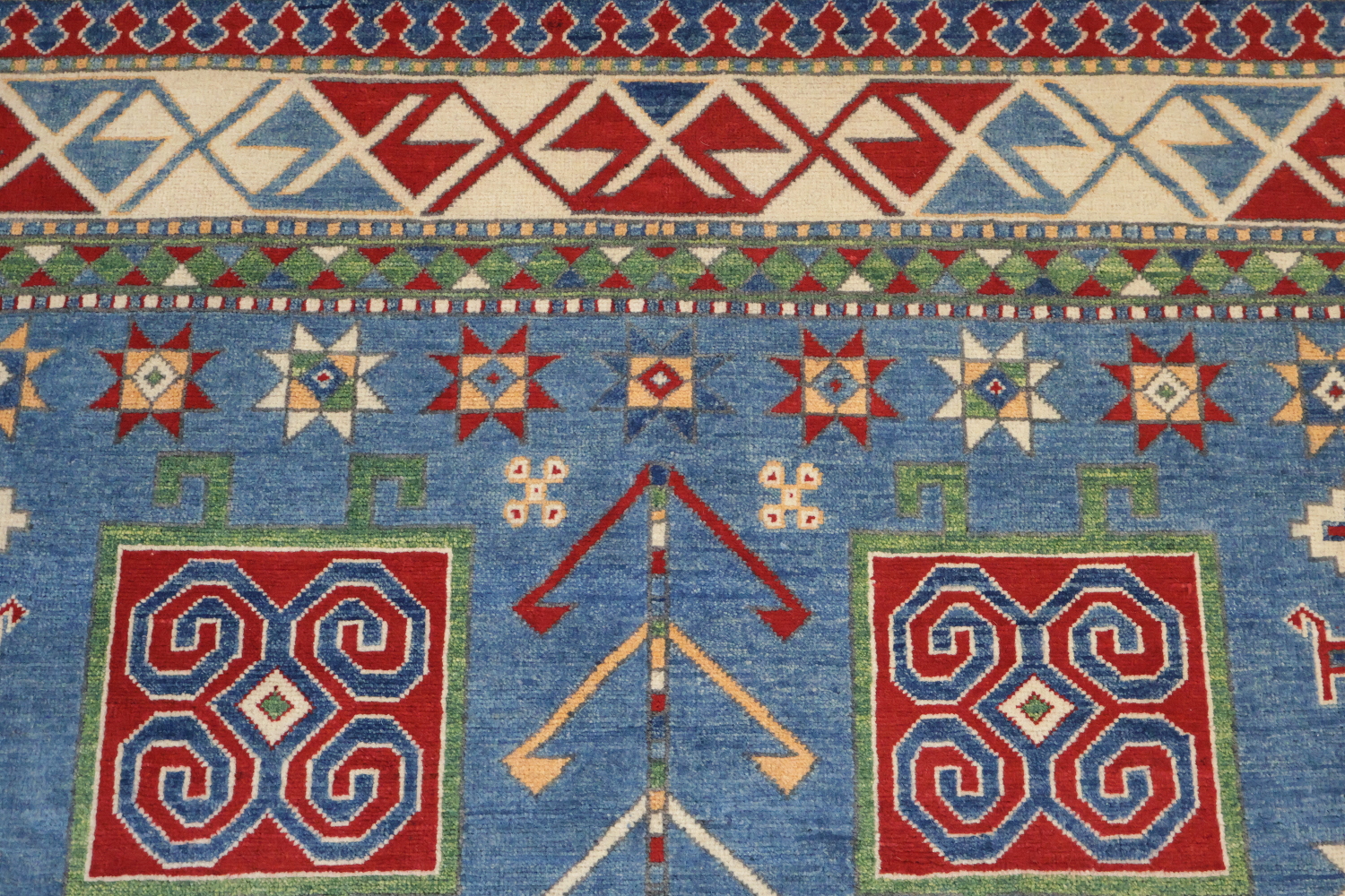 Geometric Kazak Oriental Area Rug 7x10