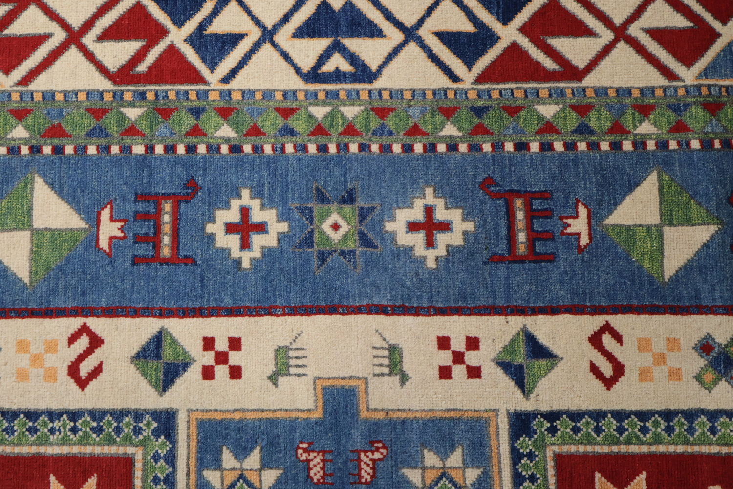Geometric Kazak Oriental Area Rug 7x10