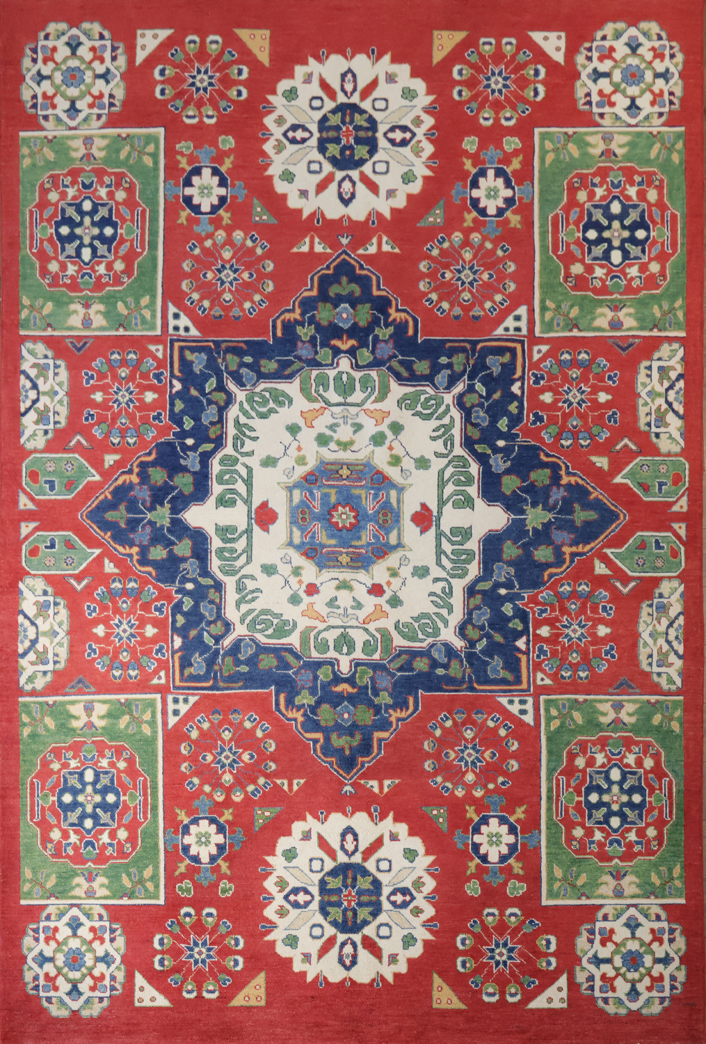 Geometric Kazak Oriental Area Rug 7x10