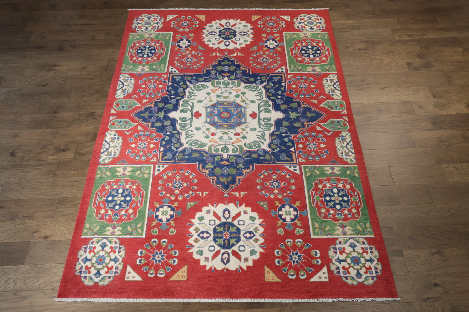 Geometric Kazak Oriental Area Rug 7x10