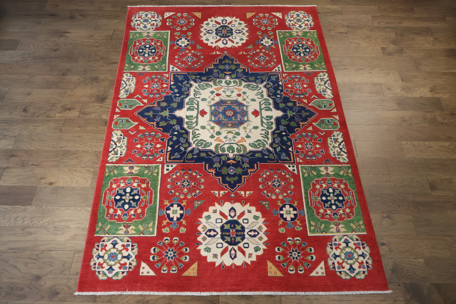 Geometric Kazak Oriental Area Rug 7x10